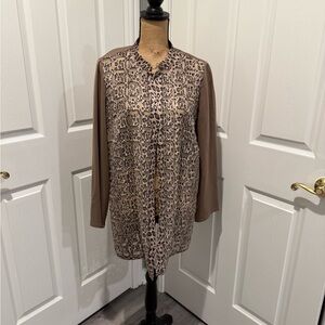 Chico's Brown Animal Print Cardigan